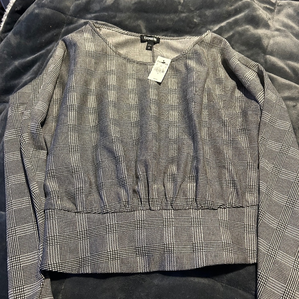 NWT Express Women’s Checkered Blouse Size S